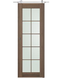 Avon 10 Lite Vetro Pecan Nutwood Barn doors