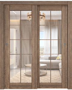 Avon 10 Lite Clear Pecan Nutwood Bypass doors