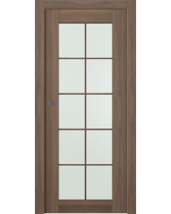 Avon 10 Lite Vetro Pecan Nutwood Pocket doors