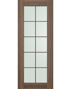 DOOR SLAB AVON 10 LITE VETRO PECAN NUTWOOD 18" X 80" X 1 3/4"