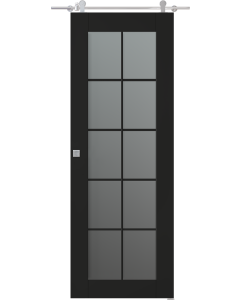 Avon 10 Lite Vetro Black Matte Barn doors
