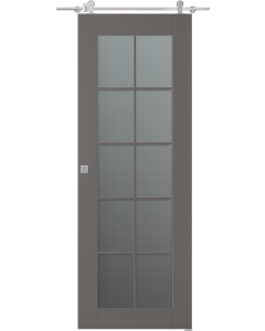 Avon 10 Lite Vetro Gray Matte Barn doors