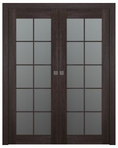 Avon 10 Lite Vetro Veralinga Oak Double pocket doors