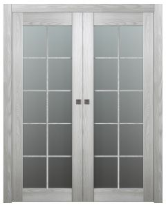 Avon 10 Lite Vetro Ribeira Ash Double pocket doors