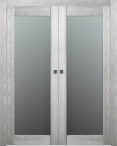 Avon 207 Vetro Ribeira Ash Double pocket doors