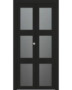 Avon 3 Lite Vetro Black Matte Bi-folding doors