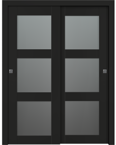 Avon 3 Lite Vetro Black Matte Bypass doors