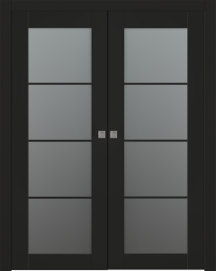 Avon 4 Lite Vetro Black Matte Double pocket doors