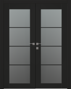 Avon 4 Lite Vetro Black Matte Double doors