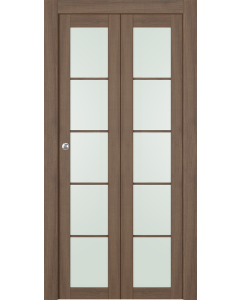 Avon 5 Lite Vetro Pecan Nutwood Bi-folding doors