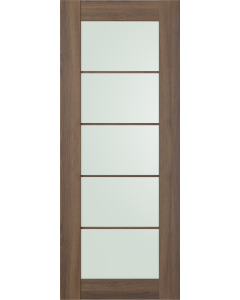 DOOR SLAB AVON 5 LITE VETRO PECAN NUTWOOD 18" X 80" X 1 3/4"