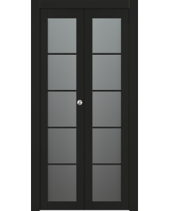 Avon 5 Lite Vetro Black Matte Bi-folding doors