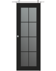 Avon 8 Lite Vetro Black Matte Barn doors