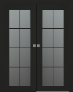 Avon 8 Lite Vetro Black Matte Double pocket doors