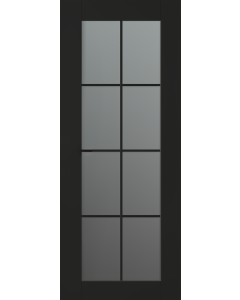DOOR SLAB AVON 8 LITE VETRO BLACK MATTE 30" X 80" X 1 3/4"