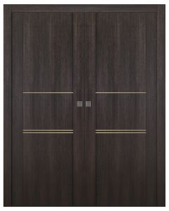 Avon 01 3H Gold Veralinga Oak Double pocket doors