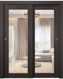 Avon 207 Clear Vetro Veralinga Oak Bypass doors