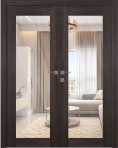 Avon 207 Clear Vetro Veralinga Oak Double doors