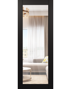 DOOR SLAB AVON 207 CLEAR VETRO BLACK MATTE 30" X 80" X 1 3/4" TEMPERED CLEAR GLASS