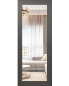 DOOR SLAB AVON 207 CLEAR VETRO GRAY MATTE 24" X 92 1/2" X 1 3/4" TEMPERED CLEAR GLASS