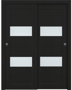 Berta Vetro Black Matte Bypass doors