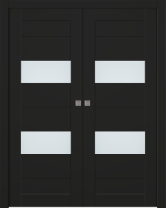Berta Vetro Black Matte Double pocket doors