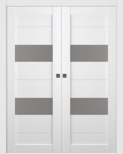 Berta Vetro Bianco Noble Double pocket doors