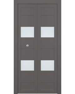 Berta Vetro Gray Matte Bi-folding doors