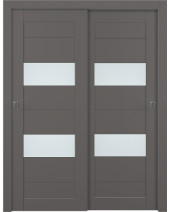Berta Vetro Gray Matte Bypass doors