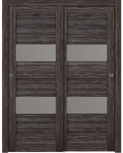 Berta Vetro Gray Oak Bypass doors