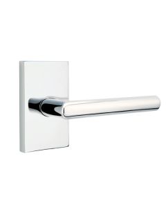 EMTEK STUTTGART LEVER WITH MODERN RECTANGULAR ROSETTE DUMMY POLISHED CHROME (US26) 5052
