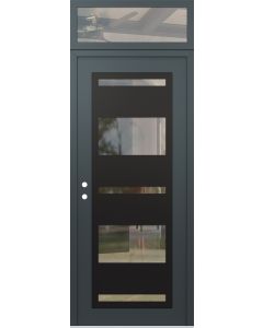 Diamond C10 36" x 96" anthracite/anthracite clear Glass Panel black RHI with Transom clear Glass