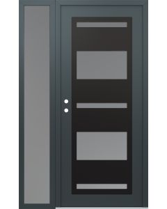 Diamond C10 50" x 80" anthracite/anthracite frosted Glass Panel black RHI with Sidelite frosted Glass