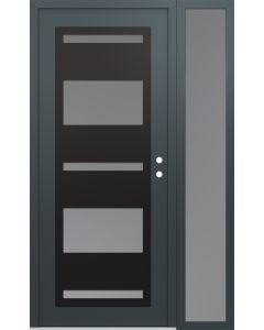 Diamond C10 50" x 80" anthracite/anthracite frosted Glass Panel black LHI with Sidelite frosted Glass