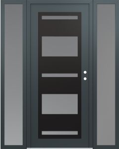 Diamond C10 68" x 80" anthracite/anthracite frosted Glass Panel black LHI with 2 Sidelites frosted Glass