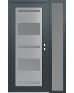 Diamond C10 52" x 80" anthracite/anthracite frosted Glass Panel stainless steel LHI with Sidelite frosted Glass