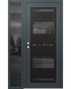 Diamond C10 48" x 80" anthracite/anthracite mirrored Glass Panel black RHI with Sidelite mirrored Glass