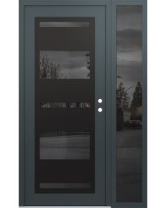 Diamond C10 48" x 80" anthracite/anthracite mirrored Glass Panel black LHI with Sidelite mirrored Glass