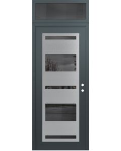 Diamond C10 36" x 96" anthracite/anthracite mirrored Glass Panel stainless steel LHI with Transom mirrored Glass