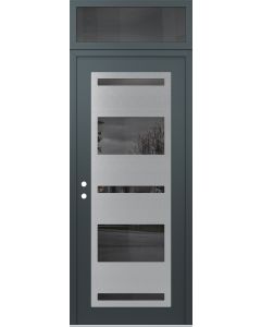 Diamond C10 36" x 96" anthracite/anthracite mirrored Glass Panel stainless steel RHI with Transom mirrored Glass