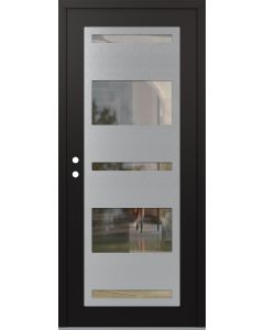 Diamond C10 36" x 80" black/black clear Glass Panel stainless steel RHI