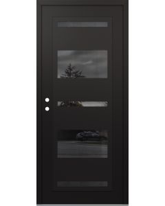 Diamond C10 36" x 80" black/black mirrored Glass Panel black RHI