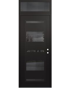 Diamond C10 36" x 96" black/black mirrored Glass Panel black LHI with Transom mirrored Glass