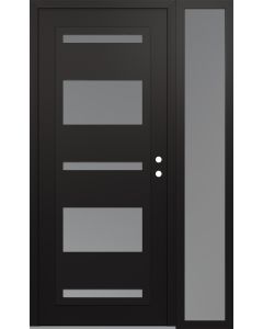 Diamond C10 50" x 80" black/white frosted Glass Panel black LHI with Sidelite frosted Glass