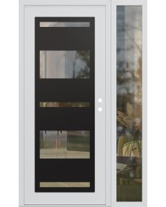 Diamond C10 50" x 80" white/white clear Glass Panel black LHI with Sidelite clear Glass