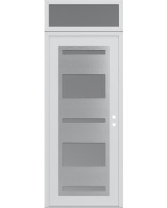 Diamond C10 36" x 96" white/white frosted Glass Panel stainless steel LHI with Transom frosted Glass