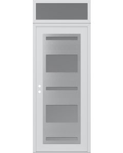 Diamond C10 36" x 96" white/white frosted Glass Panel stainless steel RHI with Transom frosted Glass