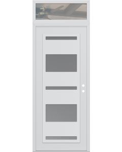 DIAMOND C10 36" X 96" WHITE/WHITE FROSTED GLASS PANEL WHITE LHI WITH TRANSOM CLEAR GLASS