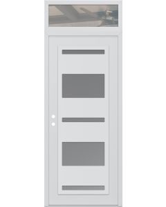 DIAMOND C10 36" X 96" WHITE/WHITE FROSTED GLASS PANEL WHITE RHI WITH TRANSOM CLEAR GLASS