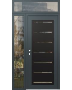 Diamond C11 48" x 96" anthracite/anthracite clear Glass Panel black RHI with Sidelite and Transom clear Glass